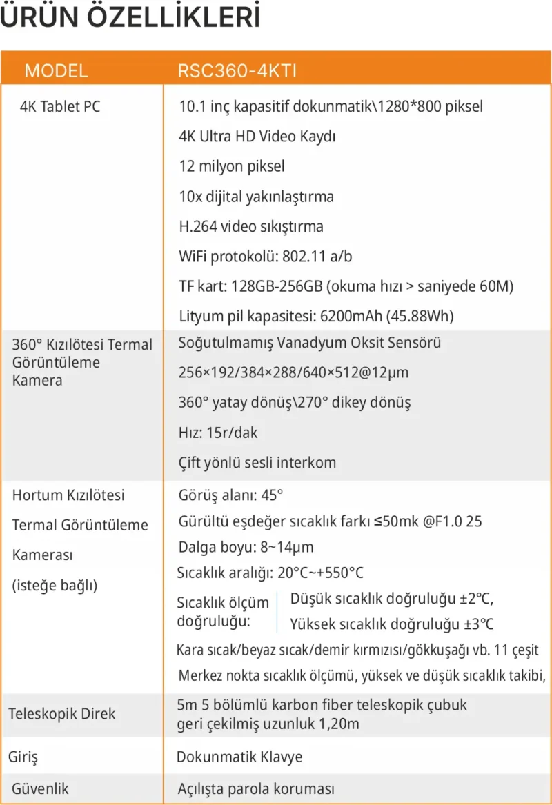 RSC360-4KTI KIZILÖTESİ TERMAL GÖRÜNTÜLEME  YAŞAM DEDEKTÖRÜ - Görsel 2
